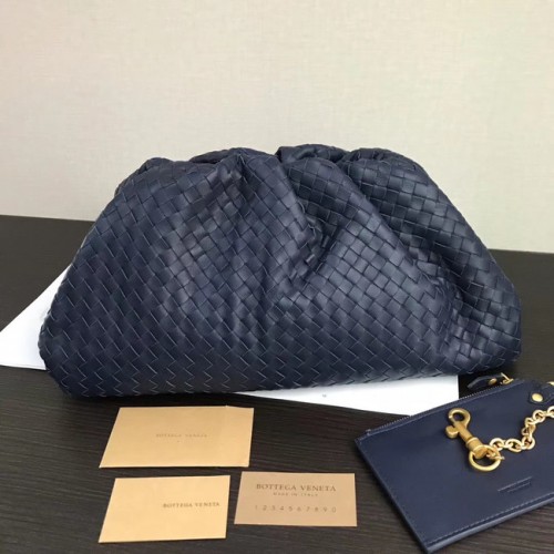 Чанта Bottega Veneta Weave Clutch 585853 синя