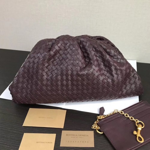 Чанта Bottega Veneta Weave Clutch 585853 тъмно лилава