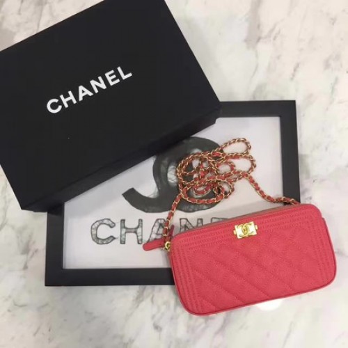 Чанта Boy Chanel Flap Original Cannage CHA3369 червена