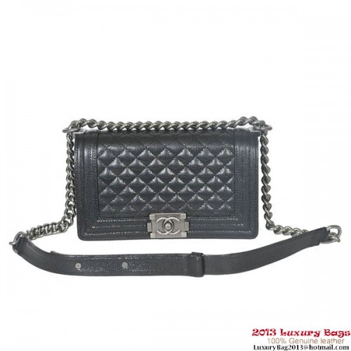 Чанта за рамо Boy Chanel Flap Classic Cannage Patterns A30172 Черна