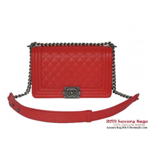 Чанта за рамо Boy Chanel Flap Classic Cannage Patterns A67086 червена
