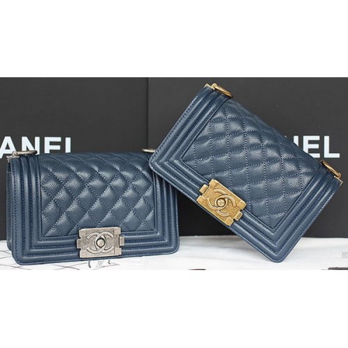 Мини чанта Chanel с капак, оригинален модел Cannage A67085, кралски цвят