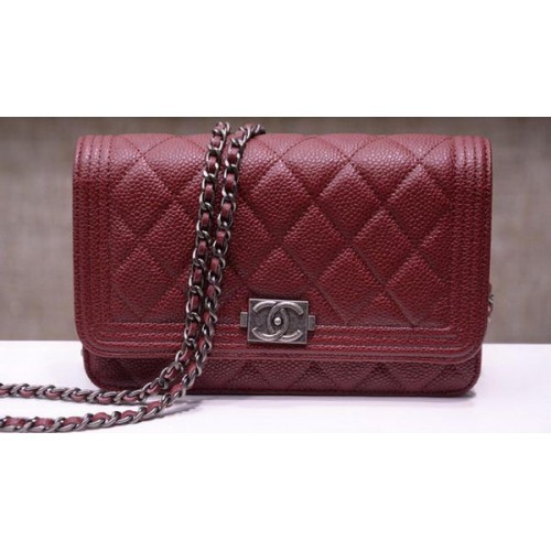 Мини чанти Chanel с капак, модел Cannage A33815, бордо