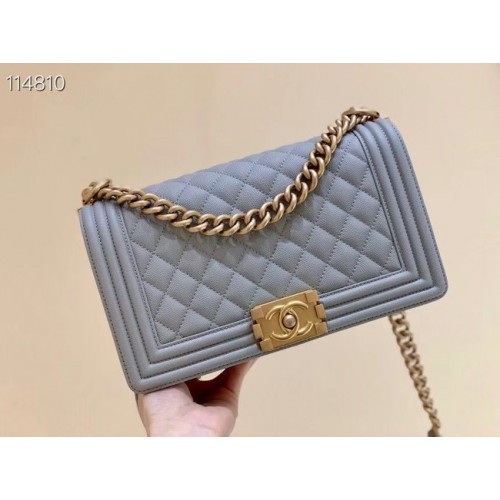 Момчешка чанта Chanel A67086 светло сива