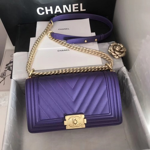 Момчешка чанта Chanel V67086 лилава