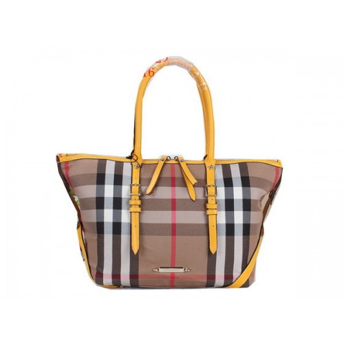 Чанта за през рамо BurBerry House Check Saddlestitch B20551 жълта