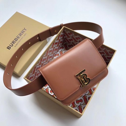 Оригинална кожена чанта за колан BurBerry Thomas BU55699 кафява
