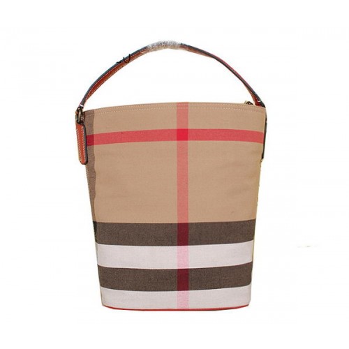 Чанта Burberry Medium Brit Check Hobo 7700 Червена