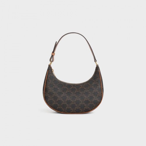 Чанта Celine Ava от платно Triomphe CL93953 в кафяво