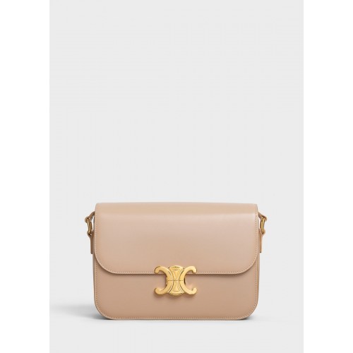 Чанта Celine Medium C от двуцветна ватирана телешка кожа CL87253, цвят камила