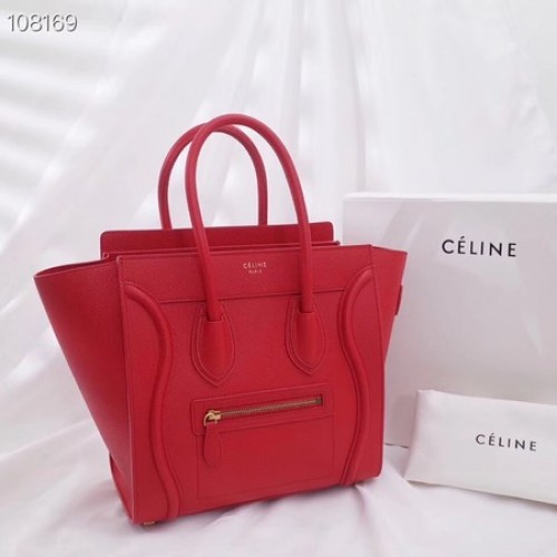 Чанта за багаж Celine Micro от ламинирана агнешка кожа 167793-10