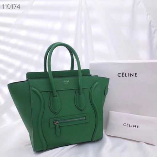 Чанта за багаж Celine Micro от ламинирана агнешка кожа 167793-4