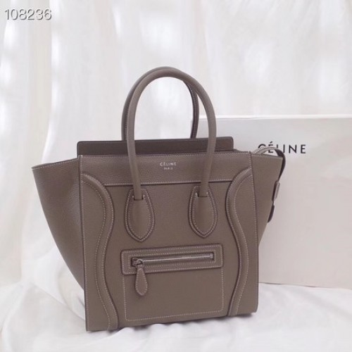 Чанта за багаж Celine Micro от ламинирана агнешка кожа 167793-6