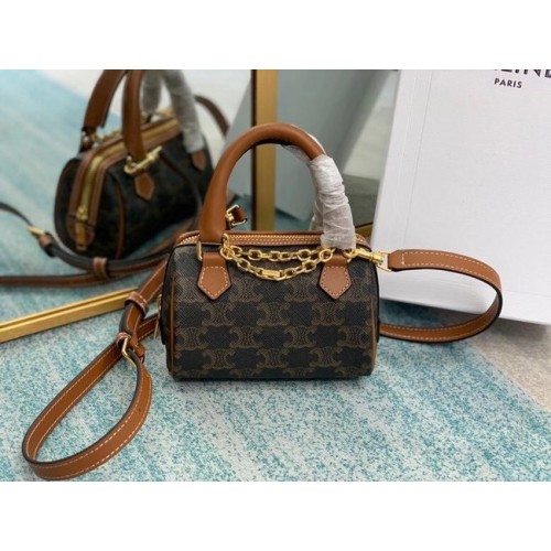 МИНИ ЧАНТА CELINE TAMBOUR ОТ ТРИУМФАЛЕН ПЛАТ 2090 кафява