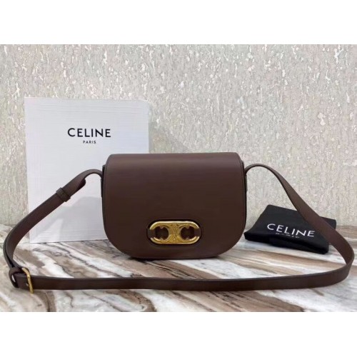 Оригинална кожена чанта CELINE CL93123 кафява