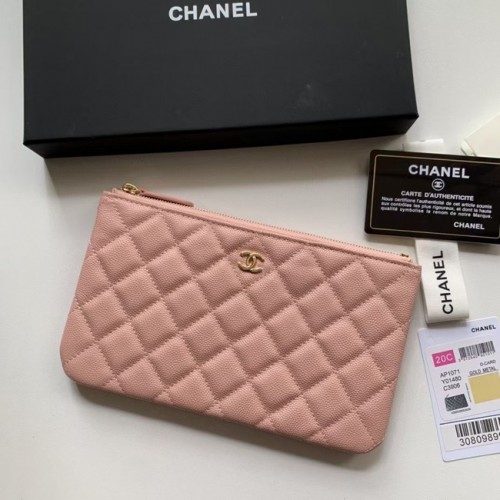 Чанта за носене CHANEL 19 Caviar Original Leather AP1060 розова