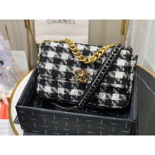 Чанта с капак CHANEL 19 AS1161 Черно и бяло