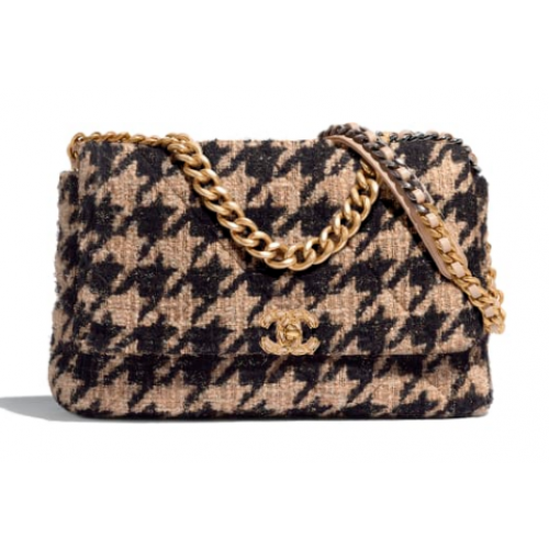 Чанта с капак CHANEL 19 AS1162 кайсия и черно