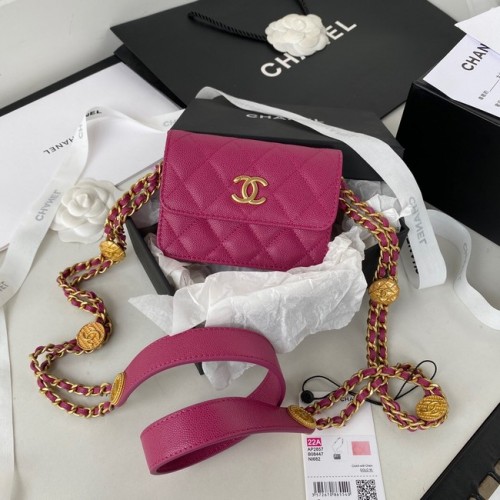 Чанта Chanel с верижка AP2857, цвят слива