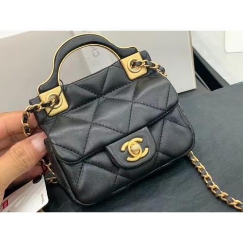 CHANEL Мини Портфейл с Верижка с Горна Дръжка AP2271 Черен