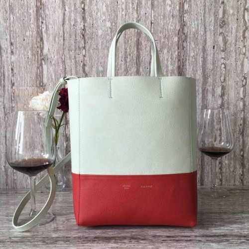 Чанти Celine Cabas Phantom от телешка кожа C2204 сиви и червени