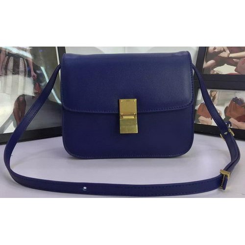Чанта Celine Classic Box Flap от телешка кожа C88008 от кралски цвят
