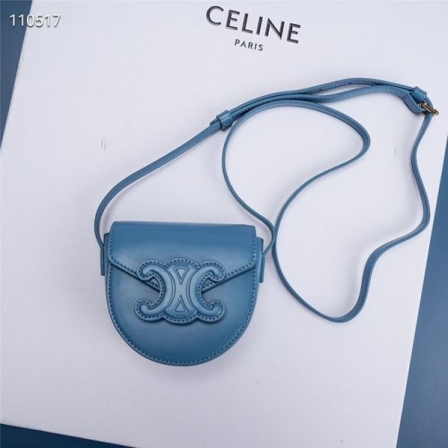 Celine FOLCO CUIR TRIOMPHE ОТ ГЛАДКА ТЕЛЕШКА КОЖА 10J303 СИНЬО