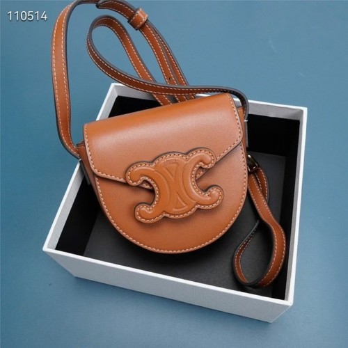 Celine FOLCO CUIR TRIOMPHE ОТ ГЛАДКА ТЕЛЕШКА КОЖА 10J303 ТЪМНО-СИВ