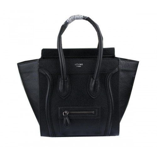 Чанта Celine Luggage Micro Boston от кожа Clemence CT33081 черна