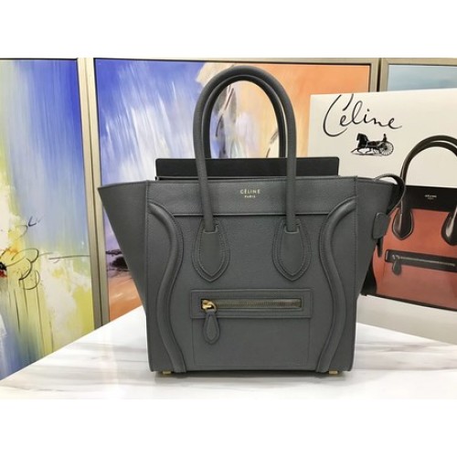 Чанта Celine Luggage Micro Tote от оригинална кожа CLY33081M в тъмно сиво
