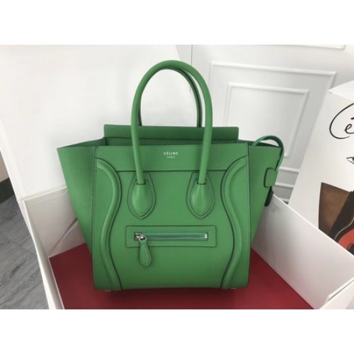 Чанта Celine Luggage Micro Tote от оригинална кожа CLY33081M зелена