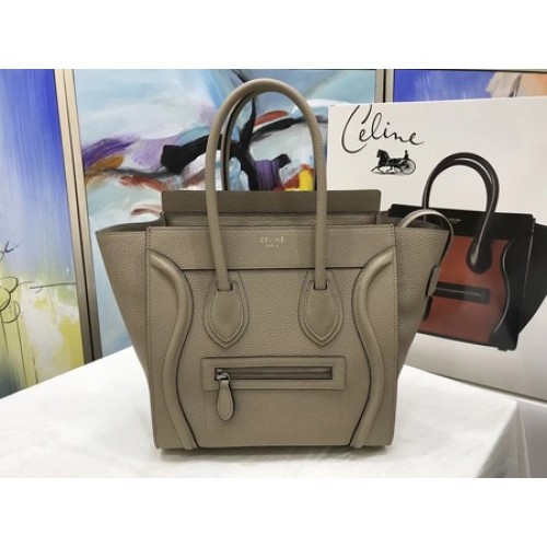 Чанта Celine Luggage Micro Tote от оригинална кожа CLY33081M от каки