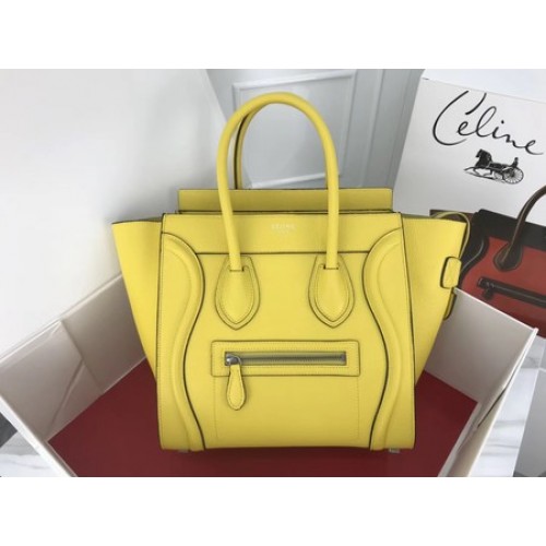 Чанта Celine Luggage Micro Tote от оригинална кожа CLY33081M с лимон