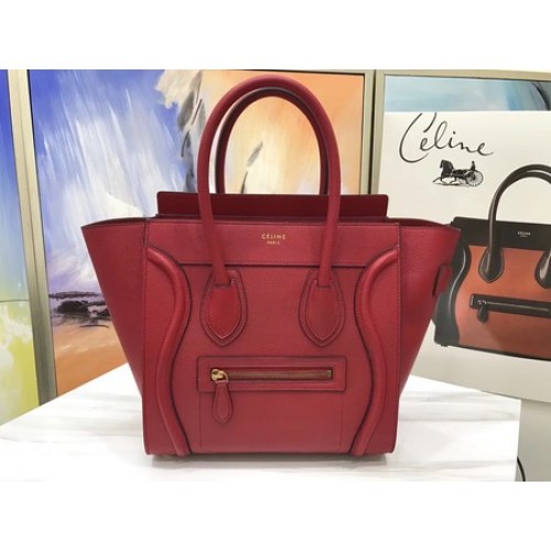 Чанта Celine Luggage Micro Tote от оригинална кожа CLY33081M червена