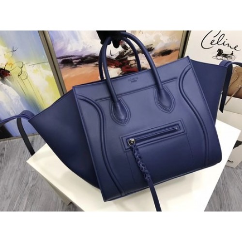 Чанта Celine Luggage Phantom от телешка кожа CT3372 синя