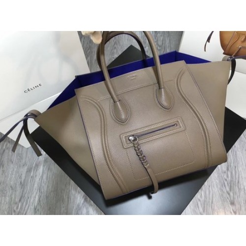 Чанта Celine Luggage Phantom от телешка кожа CT3372 в сиво и синьо