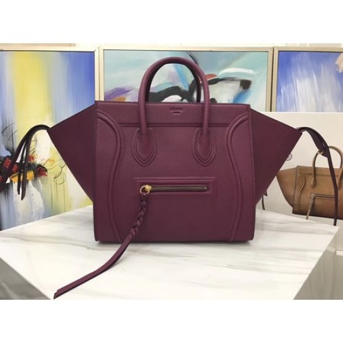 Чанта Celine Luggage Phantom Tote от телешка кожа CT3372, цвят вино