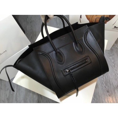 Чанта Celine Luggage Phantom Tote от гладка кожа CT3372 черна