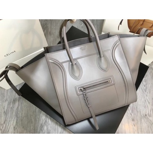 Чанта Celine Luggage Phantom Tote от гладка кожа CT3372 сива