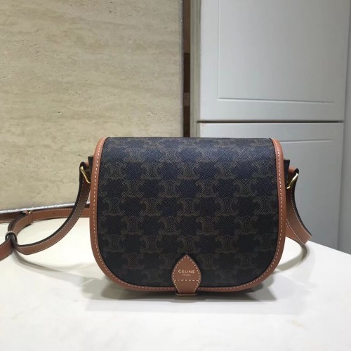 Celine MEDIUM FOLCO BAG IN TRIOMPHE CANVAS CL01502 тен