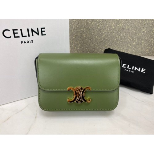Celine MINI CLASSIC Чанта в кутия от телешка кожа CL01503 зелена