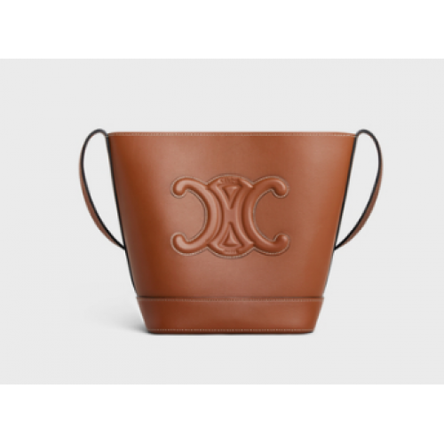 МАЛКА КОФА CELINE CUIR TRIOMPHE ОТ ГЛАДКА ТЕЛЕШКА КОЖА 198243, КАФЯВО