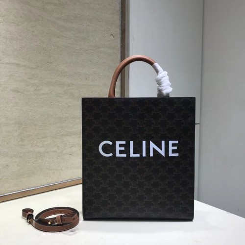Celine МАЛКА ВЕРТИКАЛНА КАБАСА В ТРИОМФОРНО ПЛАТНО CL01542 кафява