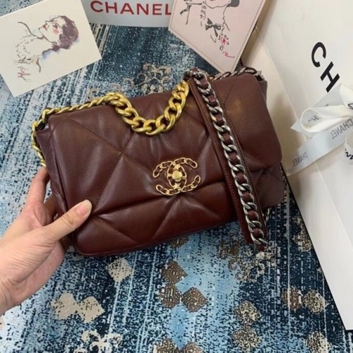 Чанта с капак Chanel 19 AS1160 Бордо