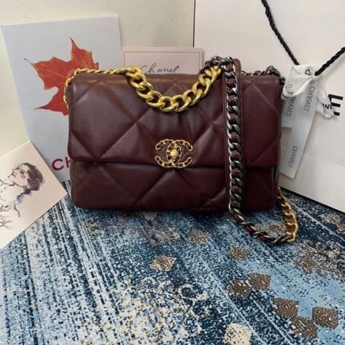 Чанта с капак Chanel 19 AS1161 Бордо
