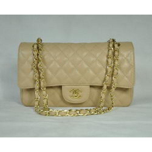 Чанта Chanel 2.55 Quilted Flap 1112 цвят кайсия със златен обков
