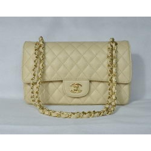 Чанта Chanel 2.55 Quilted Flap 1112 Бежова със златни обков
