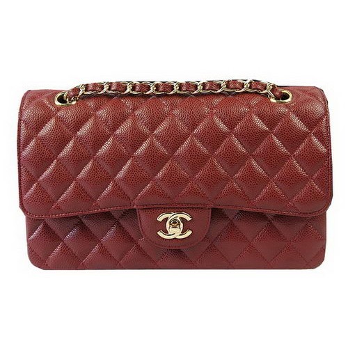 Чанти Chanel 2.55 Series, бордо, с шарка Cannage, кожа, CFA1112, златисти