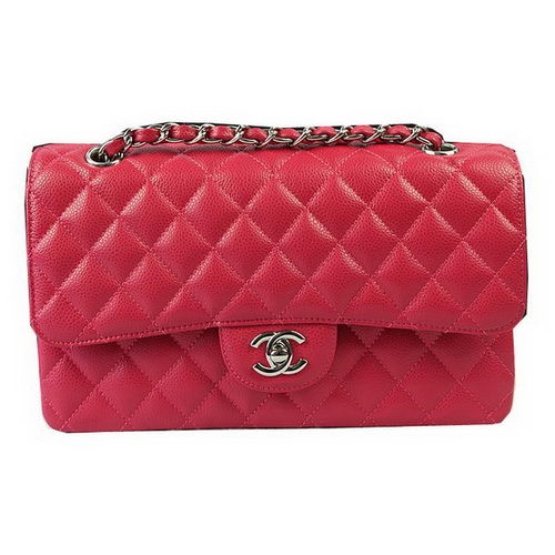 Чанти Chanel 2.55 серия, розови, с шарка Cannage, кожени, CFA1112, сребристи