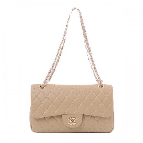 Чанта Chanel 2.55 Series Classic Flap 1112 Кайсия, овча кожа, златисто
